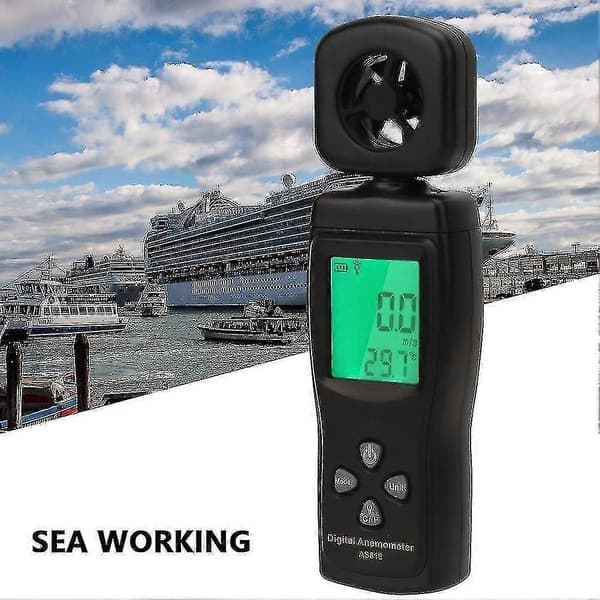 Vindhastighets-luftflödesmätare, AS816 0,3-30 m/s Mini digital anemometer
