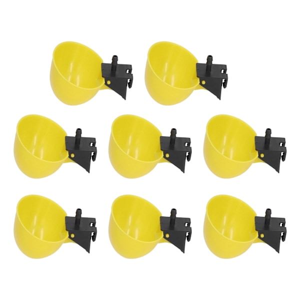 8 stk kyllingvannfôrer PP plast profesjonell anti-rust kylling drikkekopp for dyrehold 9,5 mm