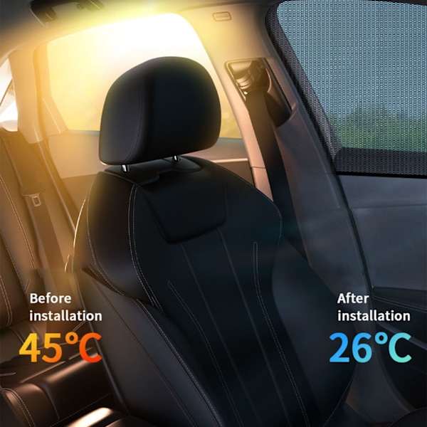 2 kpl Auton Ikkunan Aurinkosuojat UV-Suoja Hengittävä Verkko Auton Verhot Leirintäalueelle Tietosuojalle Etuikkunat