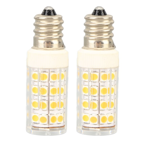 2 ST E12 Dimbar LED-lampe PC 52LEDs 5W 100‑130V LED-lysestake for takviftelys Saltlampe Varmt lys