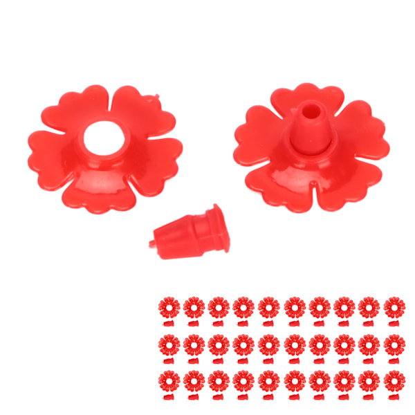 30 set kolibrimatare blommor hängande fågelmatningsportar Ersättningsdelar Trädgårdstillbehör Röd