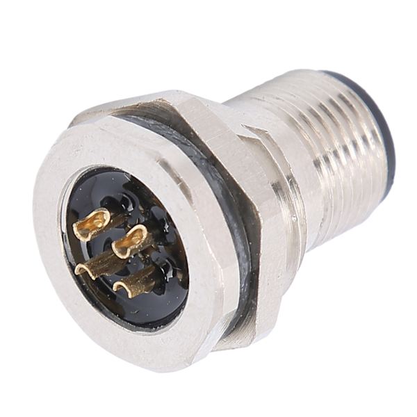 Waterproof Socket 4Pin Panel Rear Mount Waterproof Connector Power Supply M12FP4