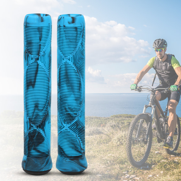 Cykelstyrgreb i gummi, letvægts, skridsikkert cykelgreb til mountainbike (blå)