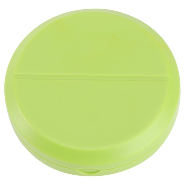 Rund plastpillekutter Bærbar pilleklyver Multifunksjonell medisinpilleoppbevaringsboks (grønn)