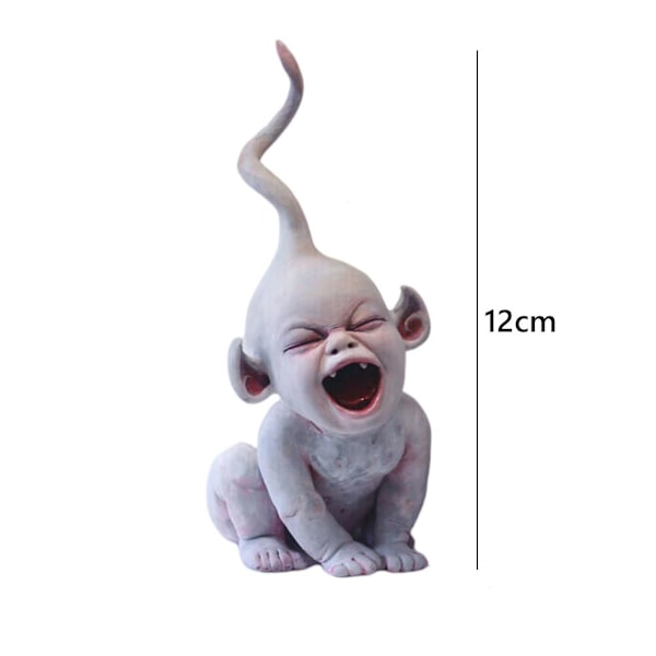 Halloween Skummel Spøkelsesbabydukke Resin Staty Håndverk Halloween Spøkelseshus Dekorasjon