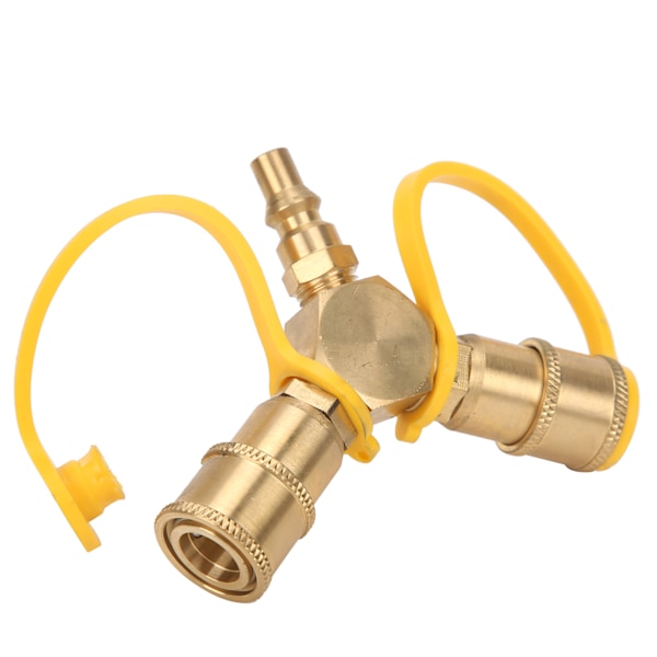 2 Vejs 1/4in RV Propan NPT Quick Connect Y Splitter Adapter til propanslange tilslutningssæt