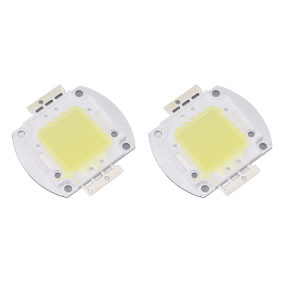 2 stk Runde LED-chips 100W Højtydende LED-chip Hvidt lys 9600LM 6000K LED-perler til Hjemmestudiet Udstilling Madlys Spotlight