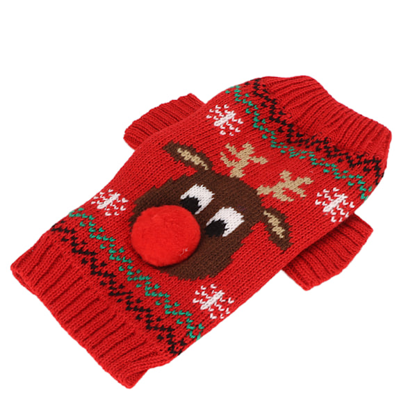 Hund Sne Trøjer Tykkelse Nyår Jul Hund Ferie Trøjer til små mellemstore hunde XS Rød