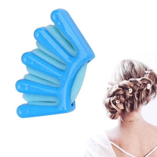 Bärbar rullhårstylingverktyg gör-det-själv Brudhårflätning Twist Braid Maker Blå