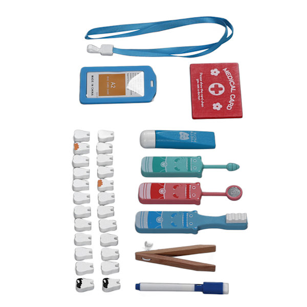 Tandlægekit til børn Simulering Småbørn Læge Legetøjsæt Montessori Legetøj til tidlig uddannelse Tandlægekit til over 3 år gammel