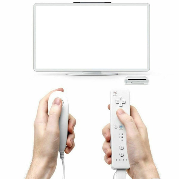 Fjernkontroll og Nunchuck Controller Set Combo kompatibel for klassiske spill