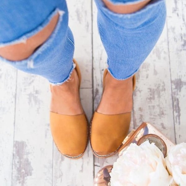 Dam Holiday Bruna Sommar Peep Toe Menorcan Flats Sandaler Casual Skor