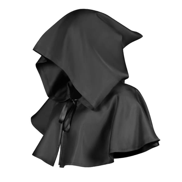 Halloween Hette Kappe Sjal Polyester Middelalder Hettegenser Hatt Fotorekvisitt Black