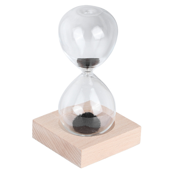 Skrivebords magnetisk glas sandtimer med base til hjemindretning pynt gave