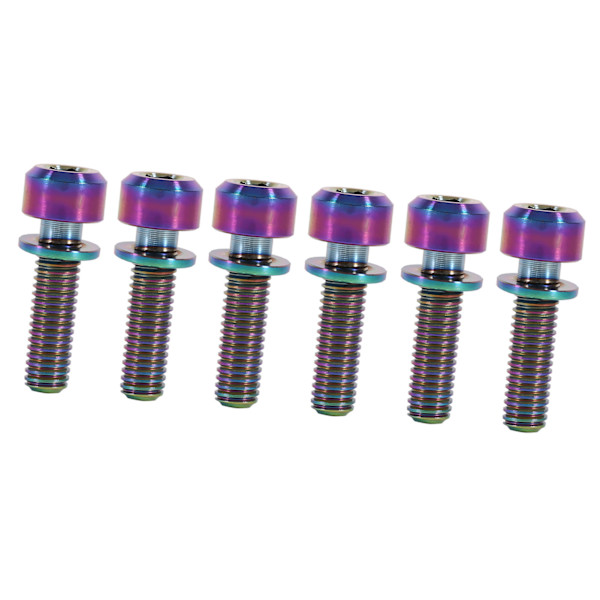 M5 x 18 mm titaaniset pyörän ohjaustangon ruuvit Pultit välikappaleilla Pyöräpaket 6 kpl (sateenkaari)