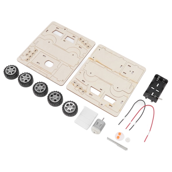 Elektrisk modelbygning biler DIY-konstruktionsbiler Legetøj Træ Mekaniske modelbiler Kit DIY STEM-legetøj