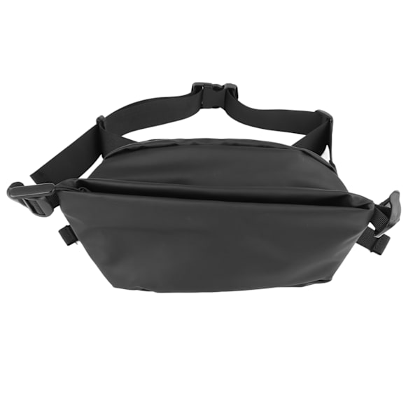 Fanny Pack för män PU-läder Flerlagers vattentät midjeväska för utomhuscamping Vandring Ridning Resa Svart