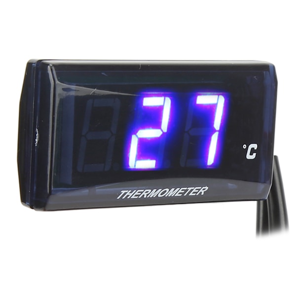 Motorcykel Digital Vandtemperaturmåler Ultra Tynd DC 12V LCD Med 22mm Sensoradapter til de fleste Motorcykler Blå