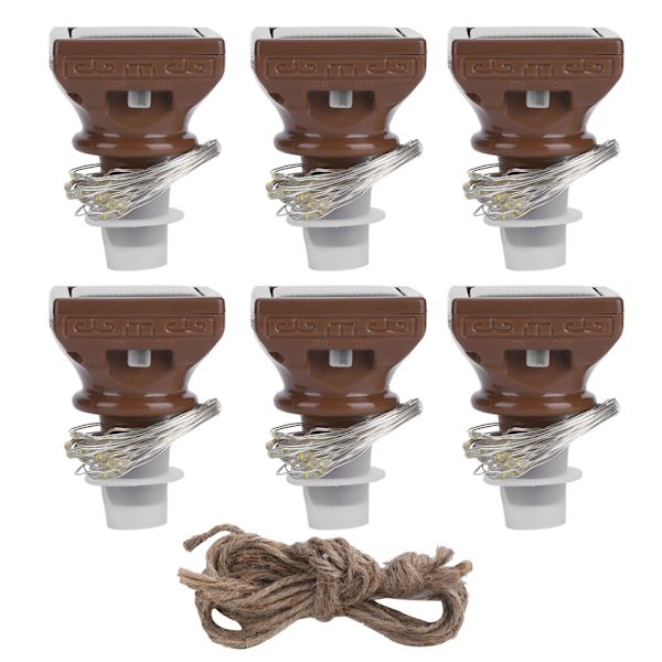 6 STK 20LED Solar String Lights Vattentät vinflaska Cork Lamp för bröllopsfest dekoration