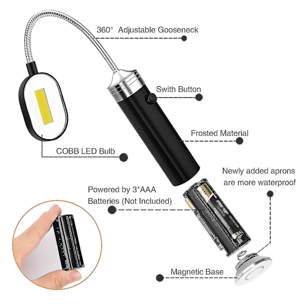 Magnetisk Base 360 Graders Justerbar LED Grill Lys - 2 Pakk