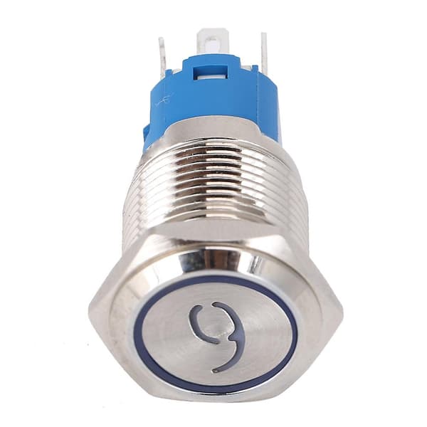 2 stk. trykknapp 16 mm flatt hode selvtilbakestillende bryter med '6' '9' lampe 24VDC hvit