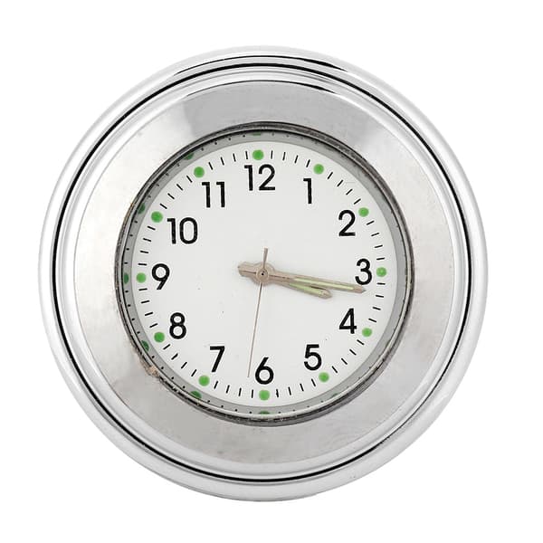 22-25 mm Universal Motorcycle Handlebar Clock Metal Mounted Hand Grip Bar Dial Clock (White Dial)