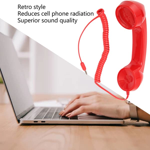 Strålningssäker Retro Telefonlur - Röd