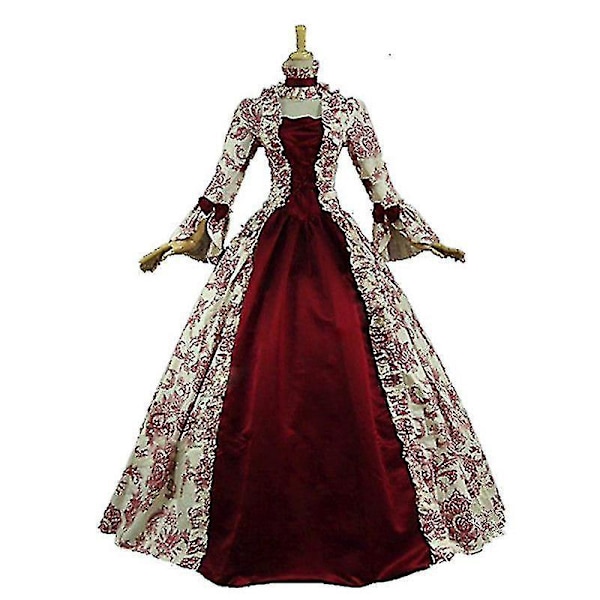 Middelalder europeisk Victoria dronning prinsesse bryllupsfestkjole 4XL