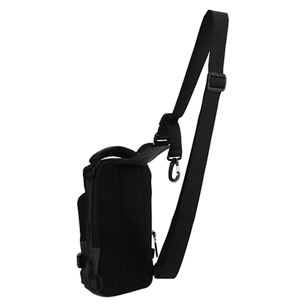 Sling Bag Svart Snygg Casual Vattentät Nylon Crossbody bröstryggsäck med avtagbar rem