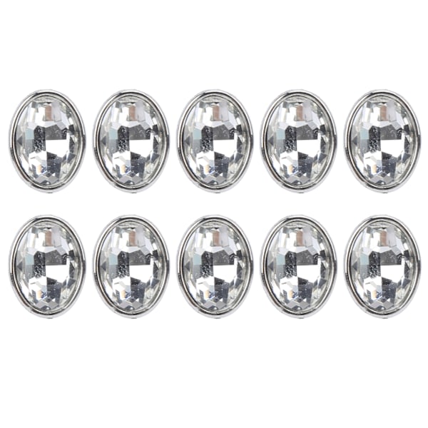 10 kpl Kynsistrassi 10x14mm Soikea Kynnetön Reunustus Irrotetut Vaatteet Laukut Kengät Hatut Käsinommellut Tarvikkeet (Valkoinen)