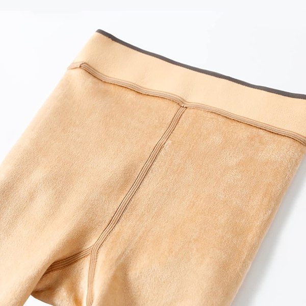 Kvinner termisk tights i falsk fleece ugjennomsiktig fleece forede leggings falske gjennomsiktige elastiske skinny bukser