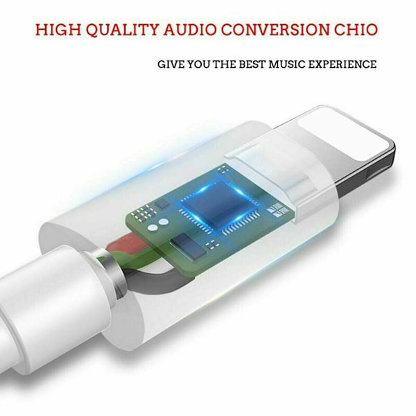 Adapter for Lightning til hodetelefonuttak 3,5 mm hodetelefonadapterkontakt for iPhone 7