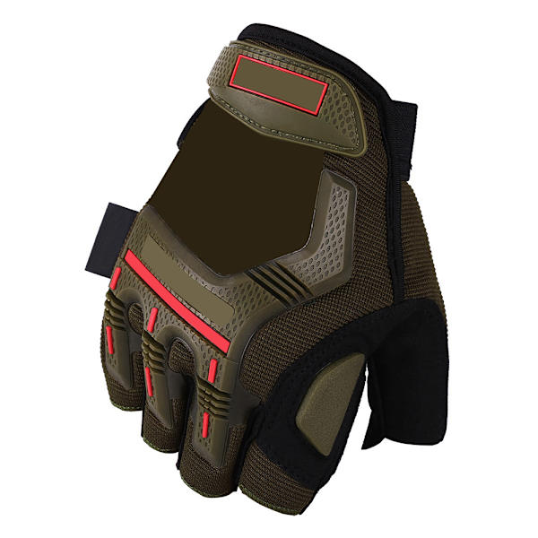 1 par Motorcykel Motocross Cykling Racing Ridning Halvfinger skyddshandskar Army Green XL