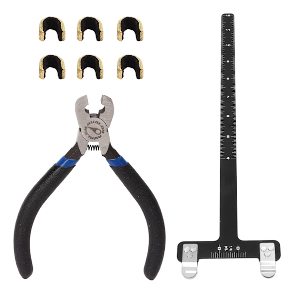 Bågsträng Nockpunkter Tång Set T Linjal Nockningsspänne Tångsats Bågskytte Compound Trissa Båge Turning Kit Svart