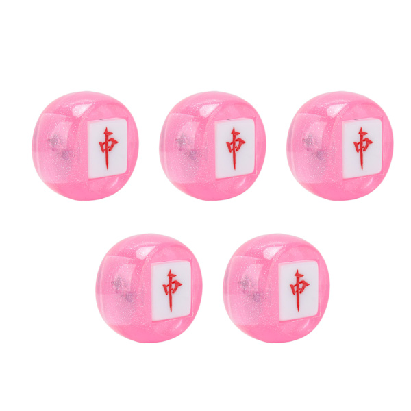 5 st Mahjongtärningsuppsättning kinesiska karaktärer North South East West för spel Kinesisk undervisning Lärande Shiny Pink
