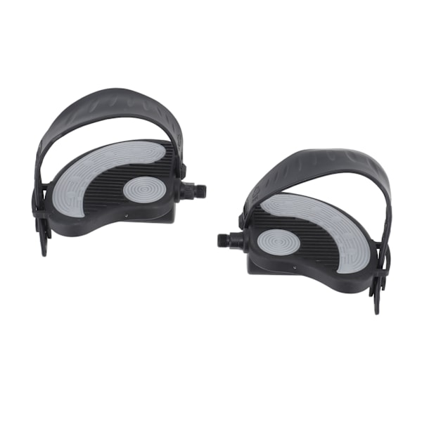 2 stk. motionscykelpedaler med stropper PP PVC rustfrit stål Universal justerbare motionscykelpedaler Clips til hjemmegymnastikcykling