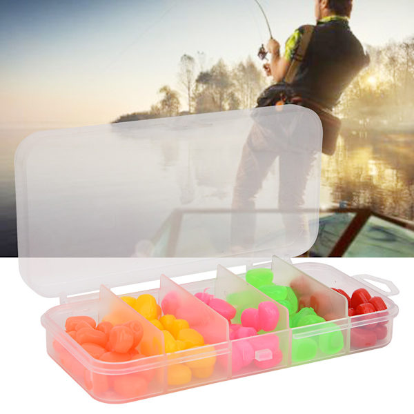 100 stk 5 farger PVC kunstig mais Myk fiske agn Smak Karpedrag tilbehørsett