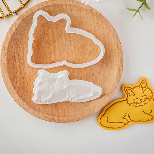 Søde katteformer kiksforme elegante katte mønster kiksestempel kiksform til sød dessertfremstilling Kitten J