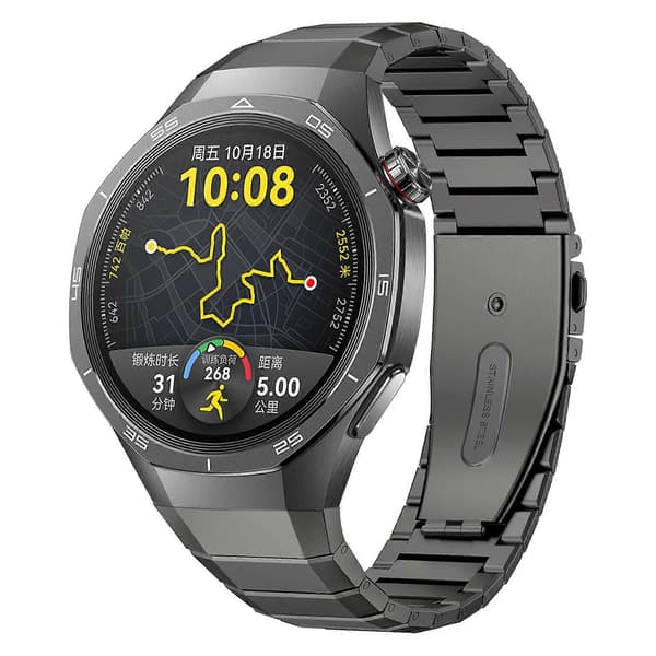 Til Huawei Watch GT5 Pro 46mm urrem i titaniumlegering bambus segmentrem titangrå