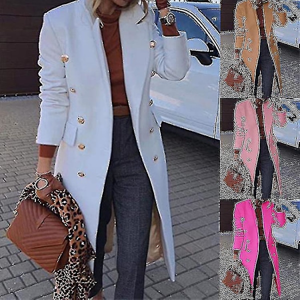 Rosa lång casual damkappa för höst/vinter