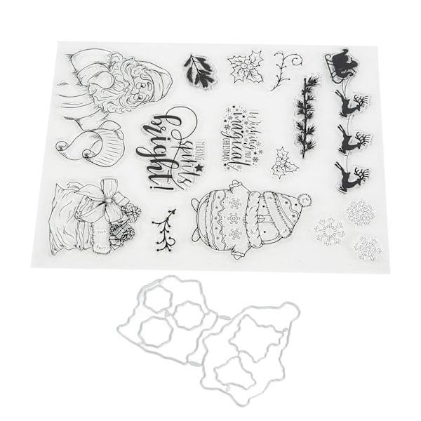 Klare Stempler TPR DIY Unikt Julemønster Klart Trygt Sunt Bred Anvendelse Transparent Stempel for Håndverksprosjekter