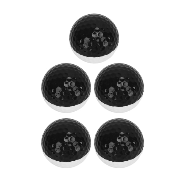 5pcs Golf Sports Training Balls 2 Color Golf Putting Practice Ball Set Double Layer Golf Gift Ball for Home Hotel Black and White