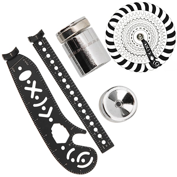 Sort jern multifunktions tegneværktøj Innovativ maling Magnetisk kompas Måling Sort 17 mm