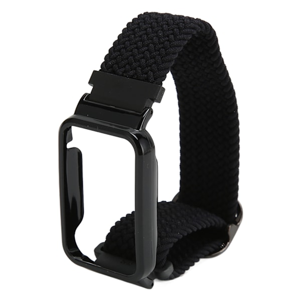 Flätad Loop Strap för Mi Band 7 Pro Justerbar Elastisk Nylon Loop Armband med Skyddsram Svart Bandfodral