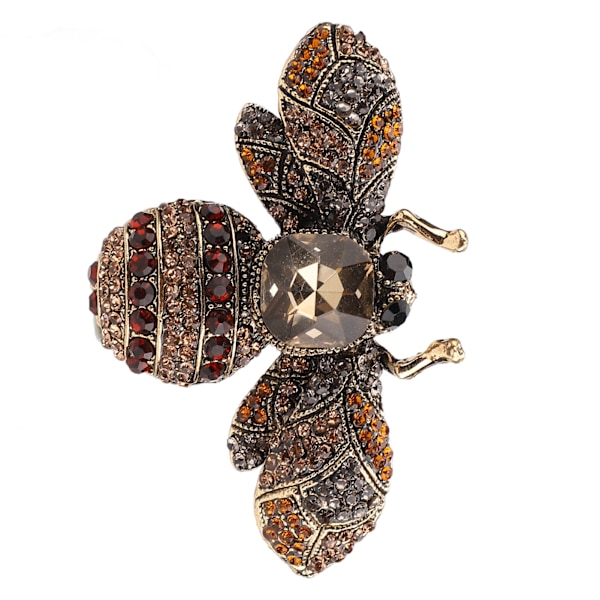 Brosch Smycken Retro Bee Form Legering Attraktiv dekorativ Strass Pin Prydnad för kappa Kostym Kaffe