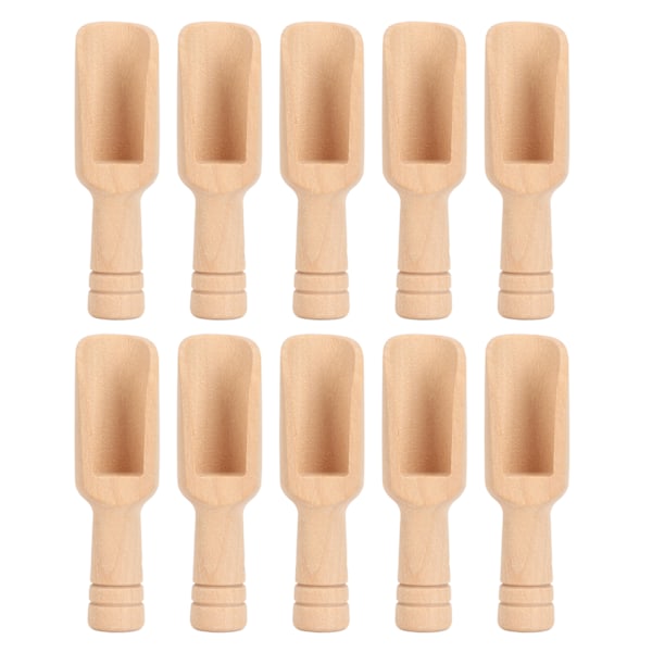 10 stk. Træ Badesalt Ske Polerede Overflader Miljøvenlig Salt Ske Bade Ske til Brusekabine Type 1 (2,4x7,6cm/0,95x3,0in)