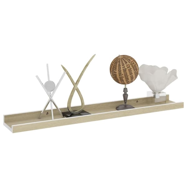 vidaXL Vegghyller 2 stk hvit og sonoma eik 60x9x3 cm Vit white