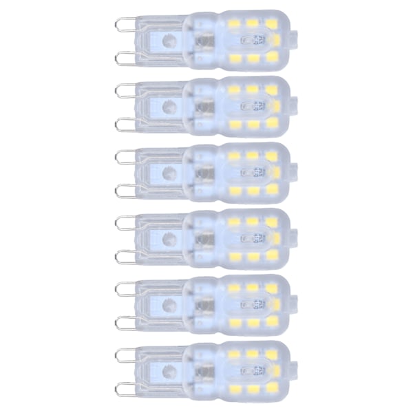 G9 glödlampa Dimbar ögonskydd Energisparande 14 lysdioder 3W glödlampa för ljuskrona bordslampa 6st vitt ljus 220V