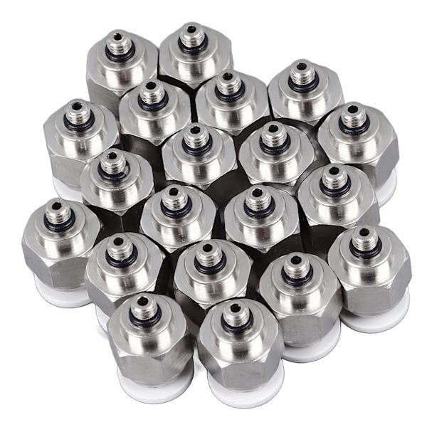 20 stk Pneumatisk lige tryk hurtigkoblingskobling Rørfittings Push To Connect Fittings