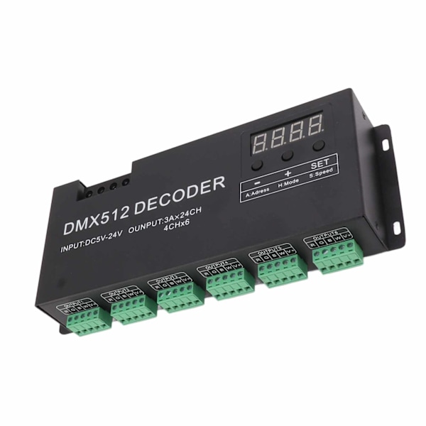 24-kanavainen DMX-dekooderi Digitaalinen näyttö RGBW DMX512 himmenninohjain LED-ohjain vaihebaariin DC5V-24V